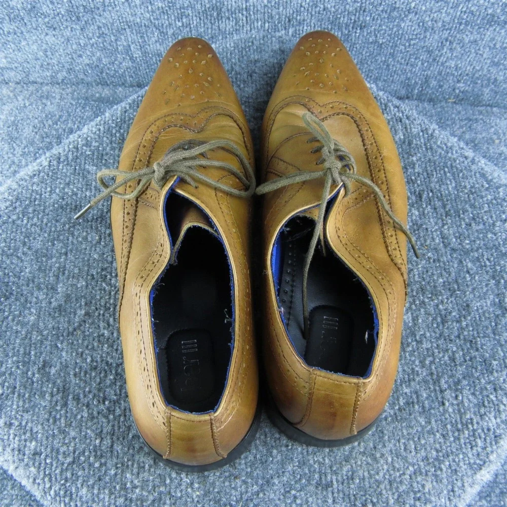 Bar III Royale Wingtip Men Brogues Shoes Size 10 Medium‎ Brown Leather Lace Up